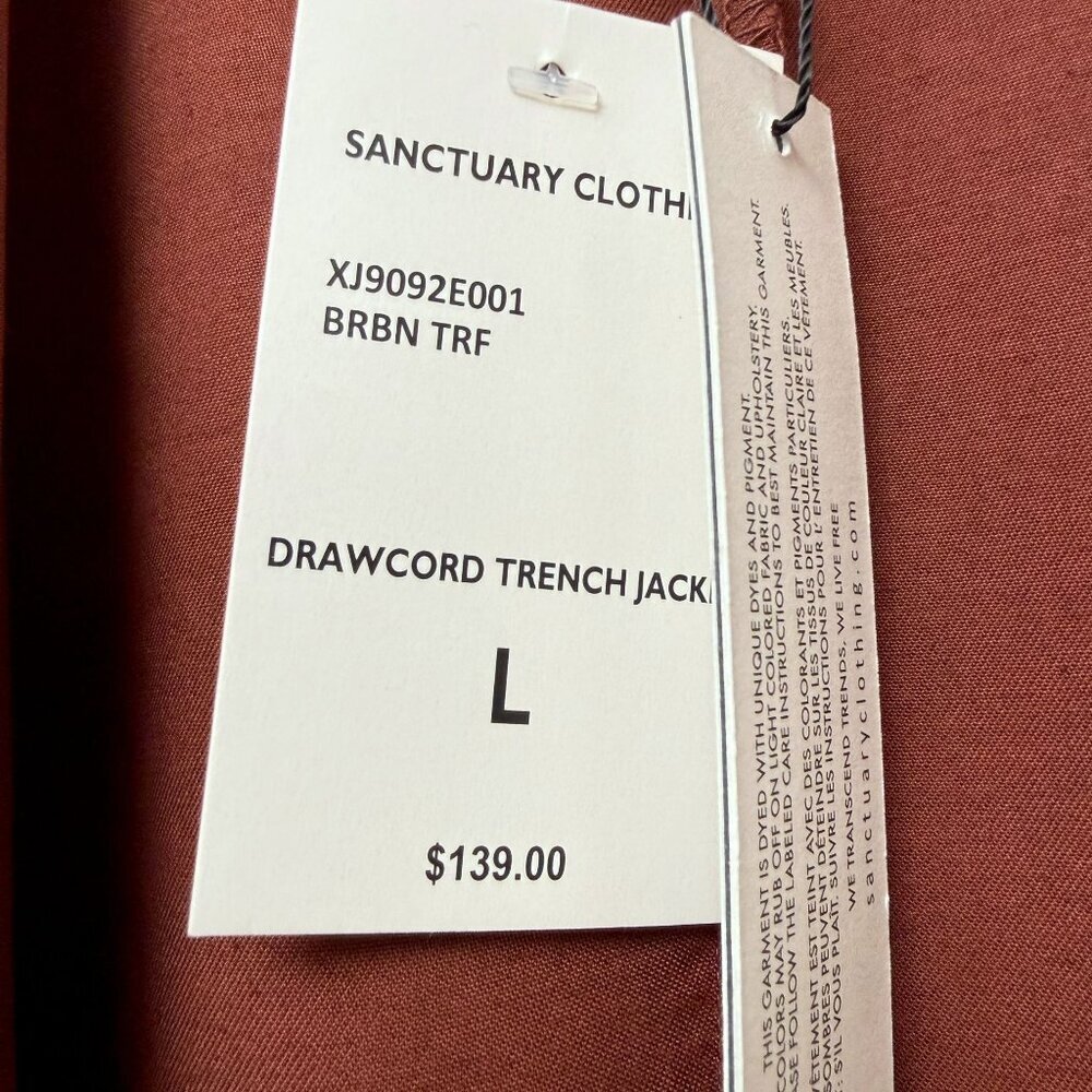 Sanctuary Womens Utility Jacket Large Rust Red Lyocell Casual Waterfall Front NW - Picture 6 of 9